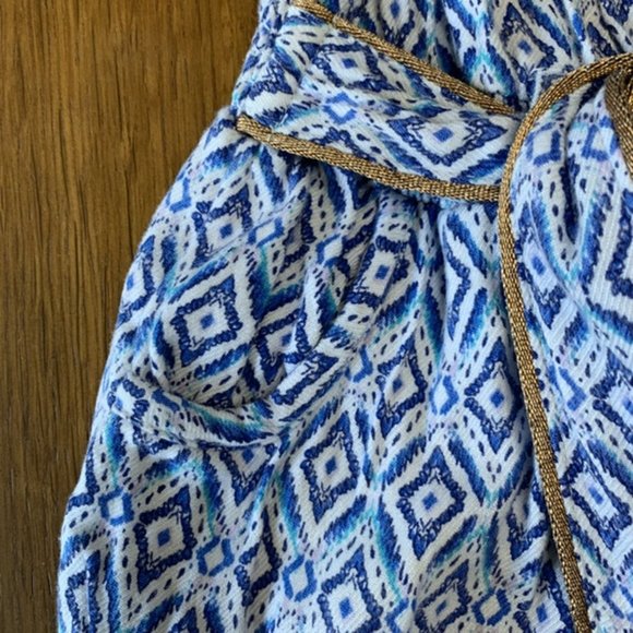 MONSOON Baby Girls Aztec Diamonds Romper 3-6 Mos Bubble Shorts Playsuit Infant - Picture 3 of 7